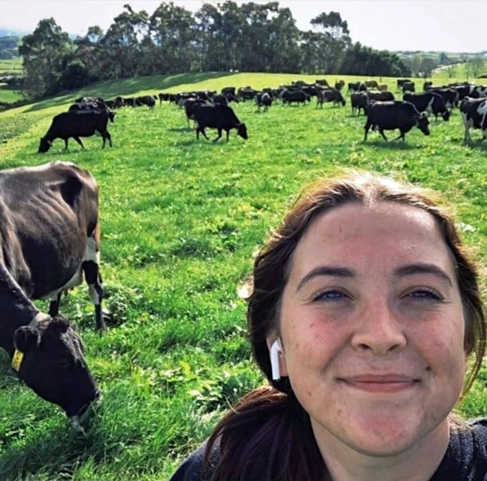J&C Dairy owner with the herd in the pasture
